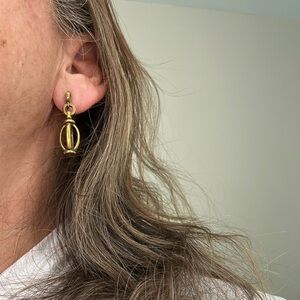 MMA Elegant Brass Tone Birdcage Earrings